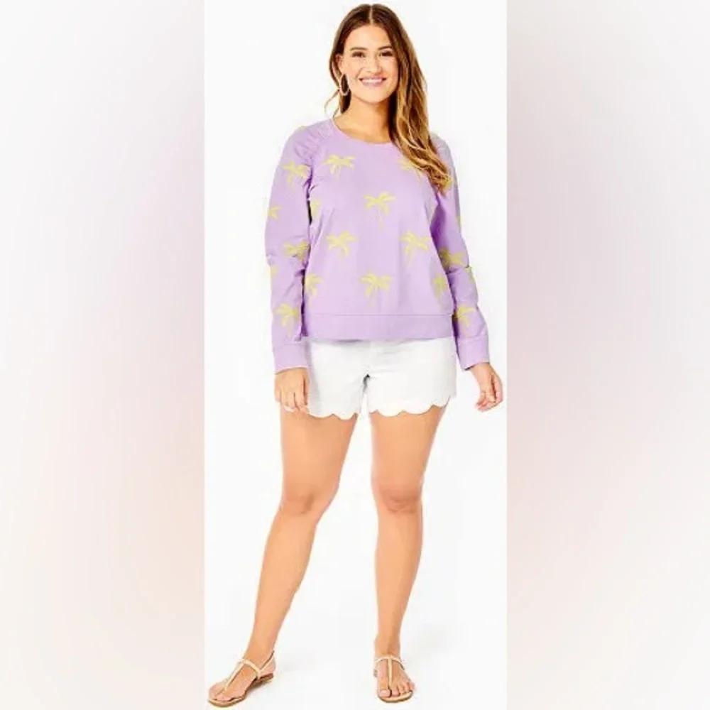 Lilly Pulitzer Playful Purple Pineapple Aldean Crew Neck Sweater - Picture 4 of 7